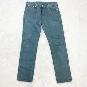 Vintage Levis 501xx Mens 34 x 34 Shrink To Fit Button Fly Moss Green Jeans